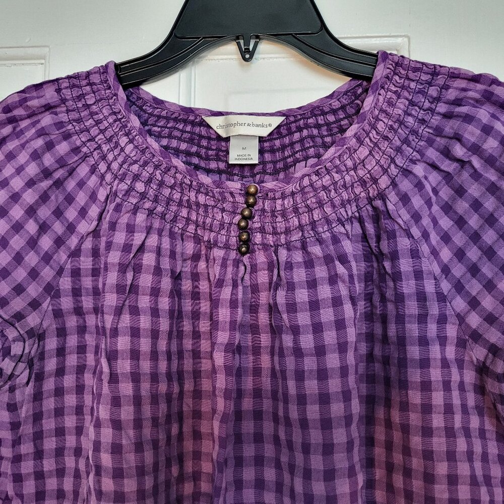 Purple checkered Shirt Size M